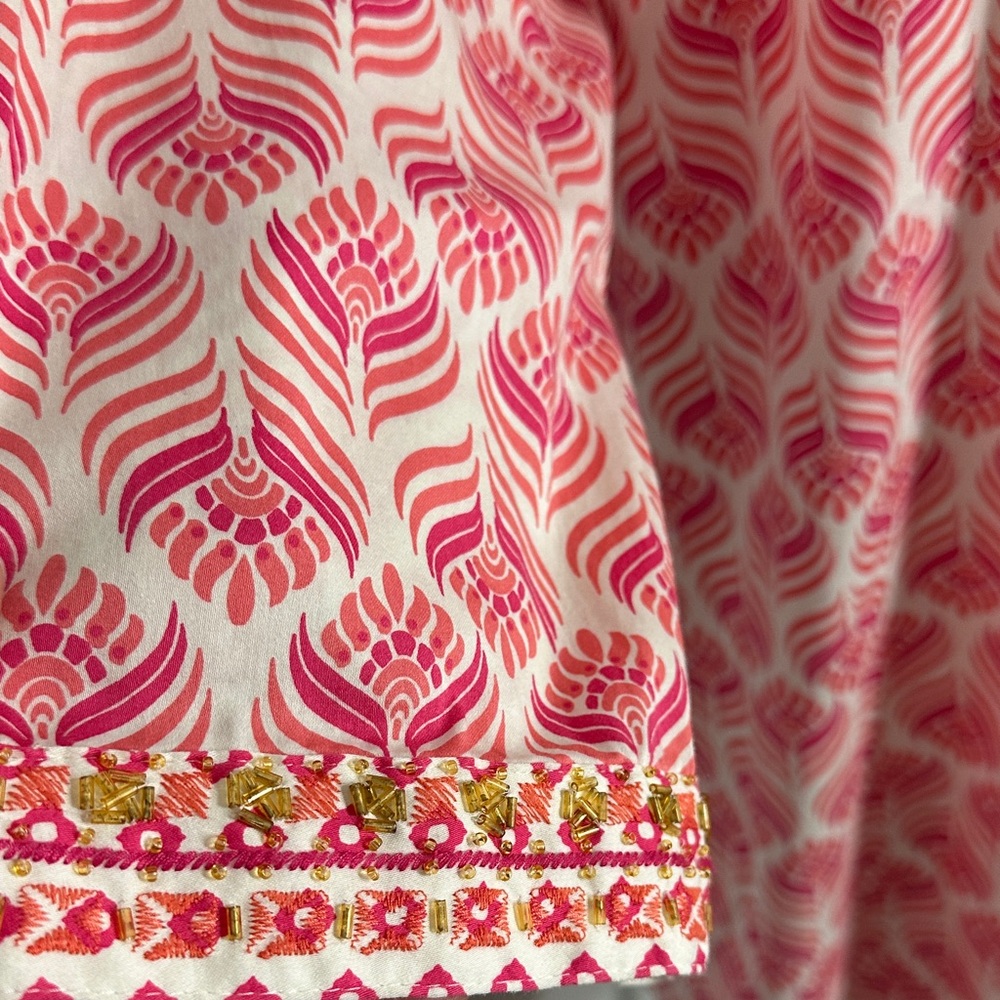 Foxcroft Pink and White Patterned Blouse - Picture 6 of 14